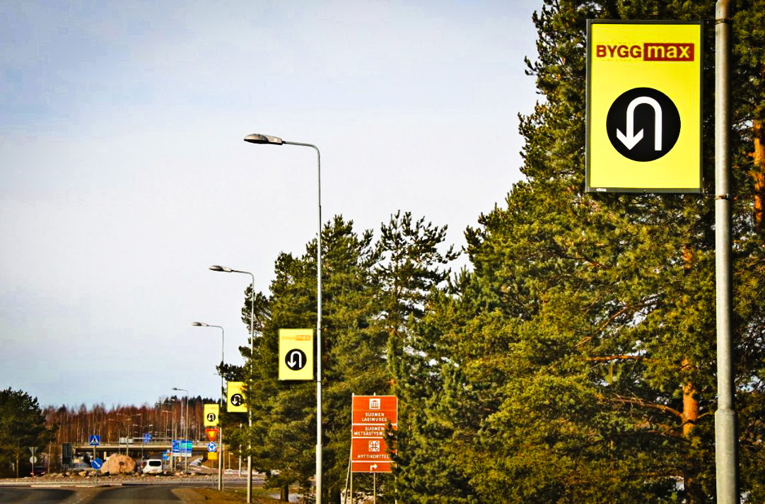 Lyhtypylväsmainonta Turku | Sisääntuloväylät | Classic mainostaulut 1