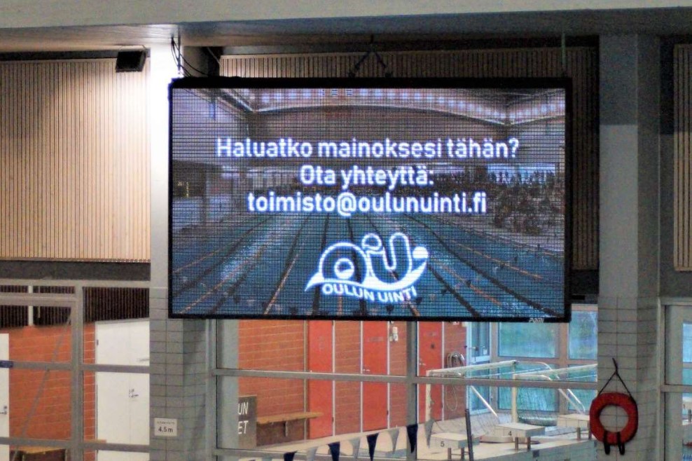 Oulun Uimahalli (Raksila) - LED näyttötaulu 2