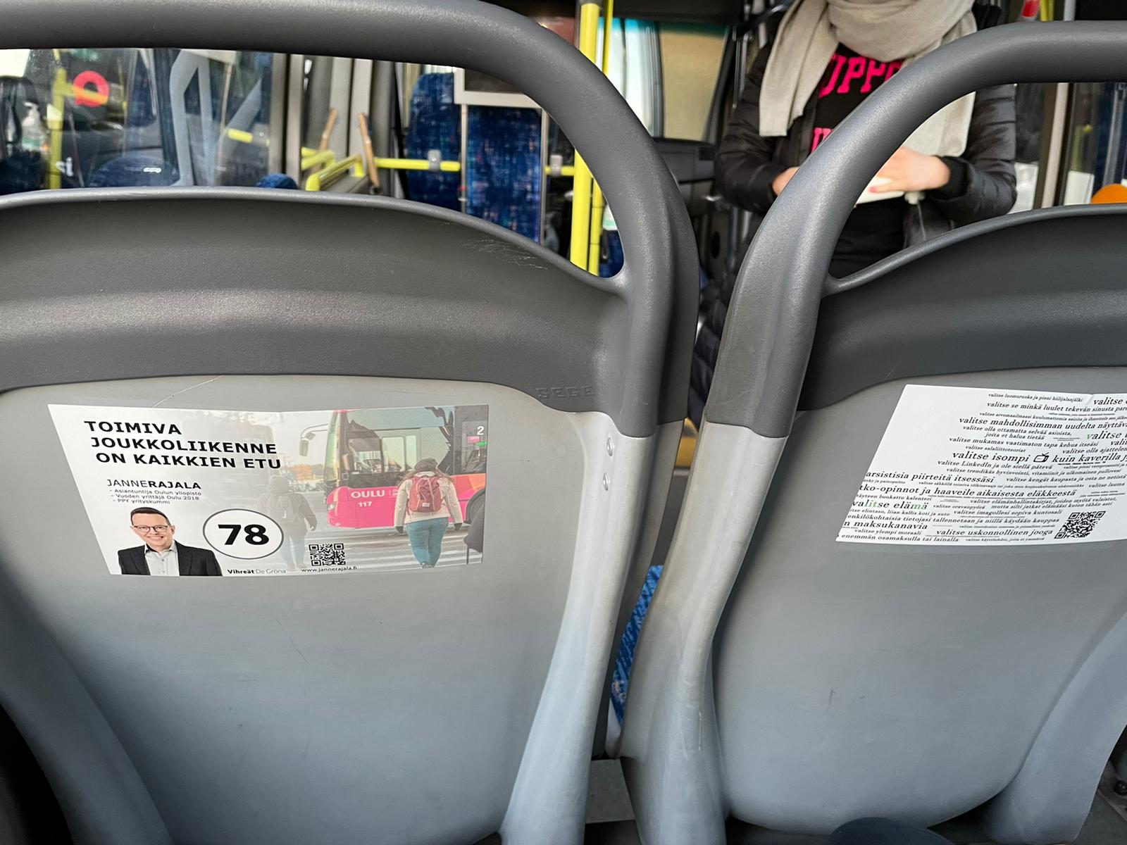 Bussimainonta | Istuinselustojen mainospaikat | Oulun citybussit 3