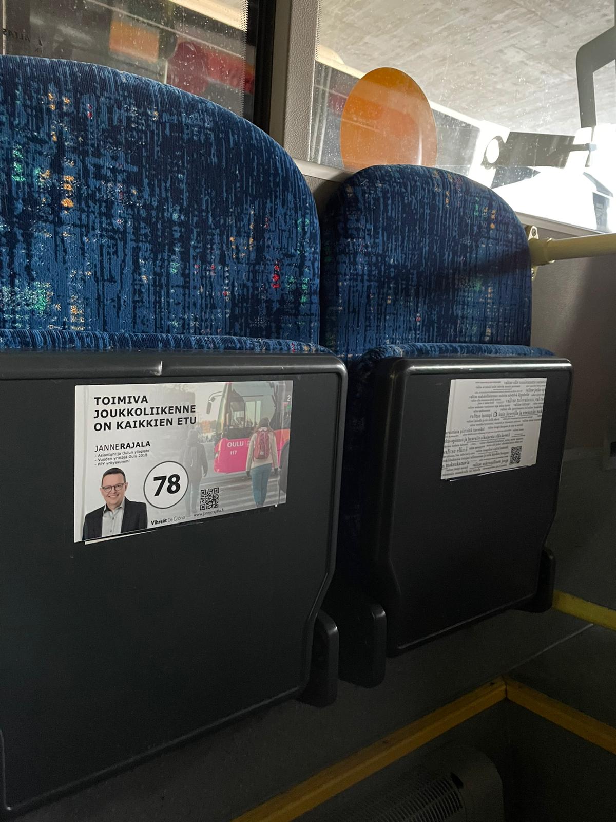 Bussimainonta | Istuinselustojen mainospaikat | Oulun citybussit 4